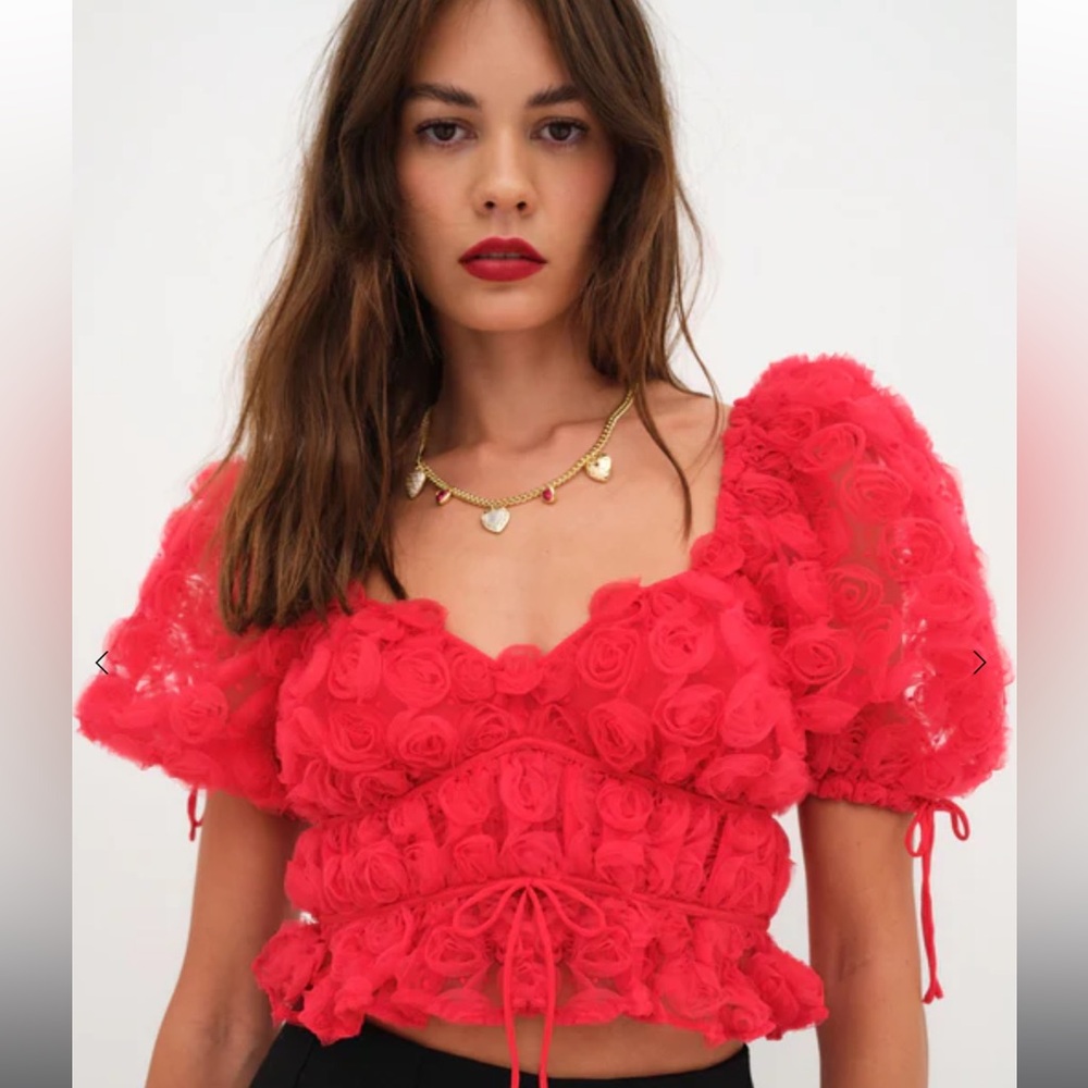 RED HANNAH CROP TOP FOR LOVE & LEMONS